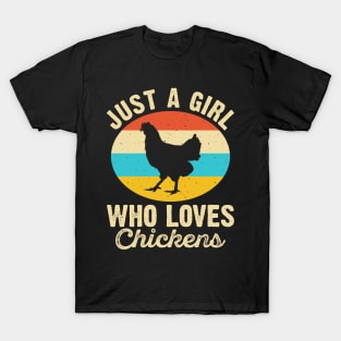 Just A Girl Who Loves Chickens T Shirt For Women T-Shirt T-Shirt